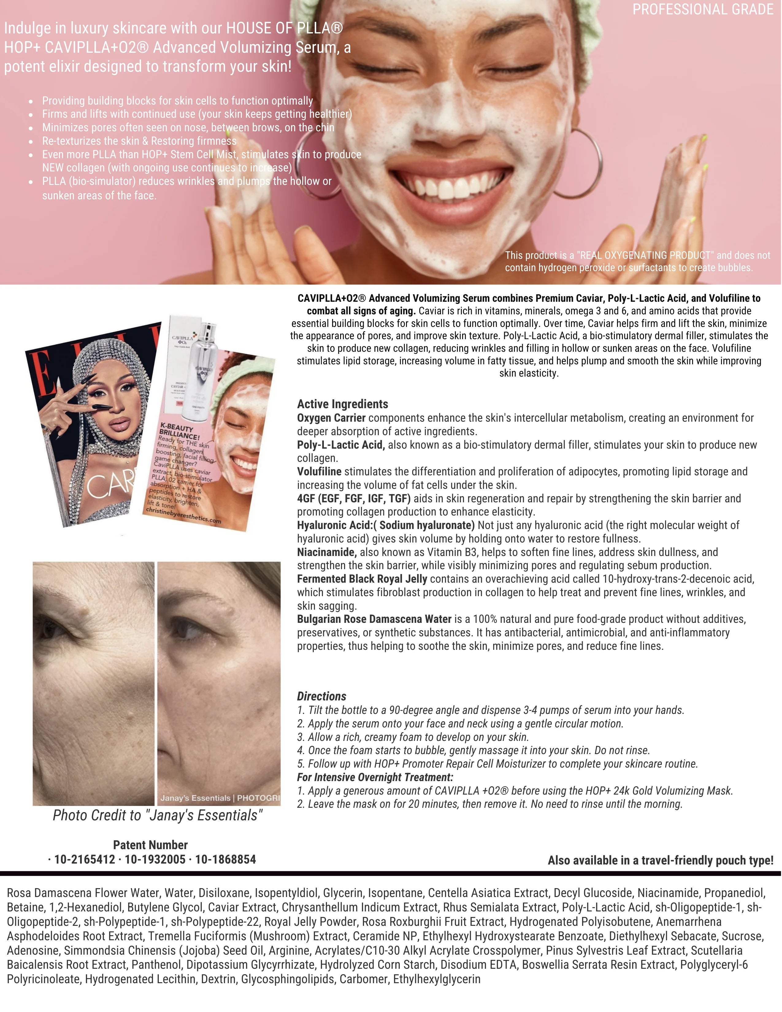 HOUSE OF PLLA® HOP+ CAVIPLLA+O2® Advanced Volumizing Serum